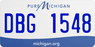MI license plate DBG1548