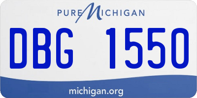 MI license plate DBG1550