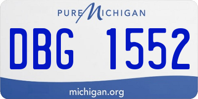 MI license plate DBG1552