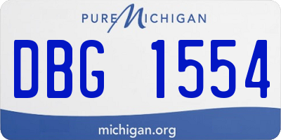 MI license plate DBG1554