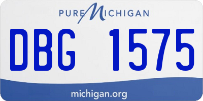 MI license plate DBG1575
