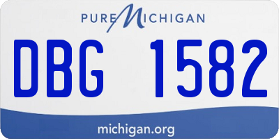 MI license plate DBG1582