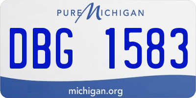 MI license plate DBG1583