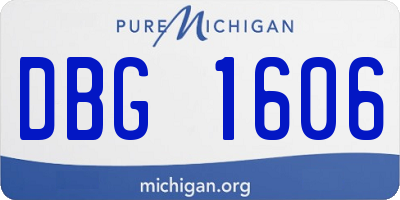 MI license plate DBG1606