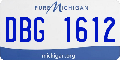 MI license plate DBG1612