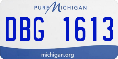 MI license plate DBG1613