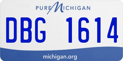 MI license plate DBG1614