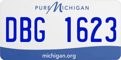 MI license plate DBG1623