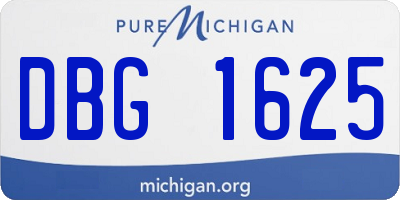 MI license plate DBG1625