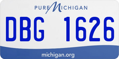 MI license plate DBG1626