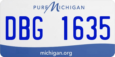 MI license plate DBG1635