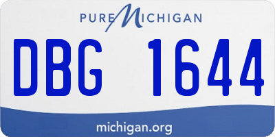 MI license plate DBG1644
