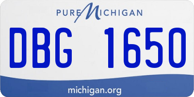 MI license plate DBG1650