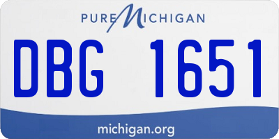MI license plate DBG1651
