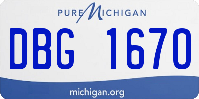 MI license plate DBG1670