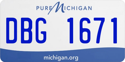 MI license plate DBG1671