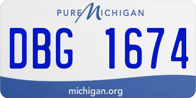 MI license plate DBG1674