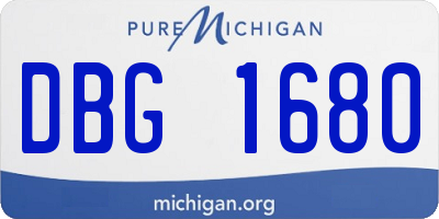 MI license plate DBG1680
