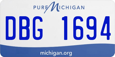 MI license plate DBG1694