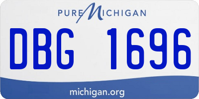 MI license plate DBG1696
