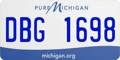 MI license plate DBG1698