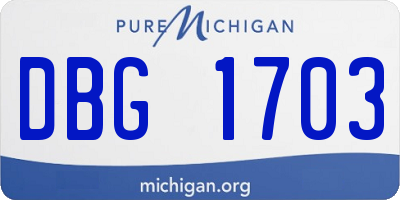 MI license plate DBG1703