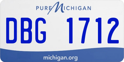 MI license plate DBG1712