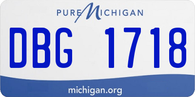 MI license plate DBG1718