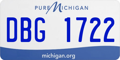 MI license plate DBG1722