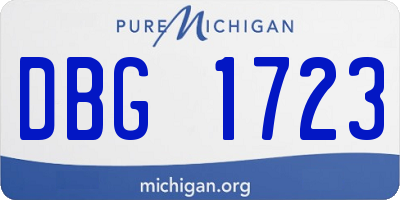 MI license plate DBG1723