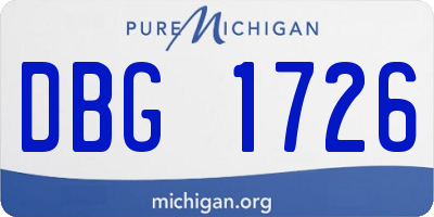 MI license plate DBG1726