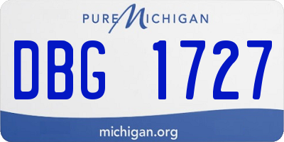 MI license plate DBG1727