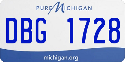 MI license plate DBG1728