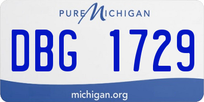 MI license plate DBG1729
