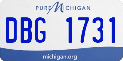 MI license plate DBG1731