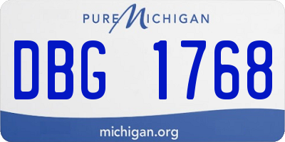 MI license plate DBG1768