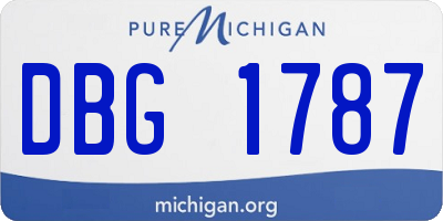MI license plate DBG1787