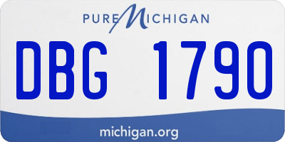 MI license plate DBG1790