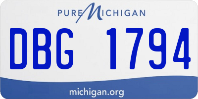 MI license plate DBG1794