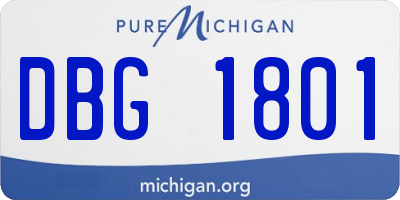 MI license plate DBG1801