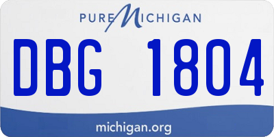 MI license plate DBG1804