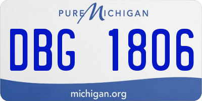MI license plate DBG1806