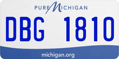 MI license plate DBG1810