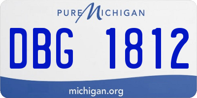 MI license plate DBG1812