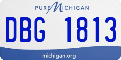 MI license plate DBG1813