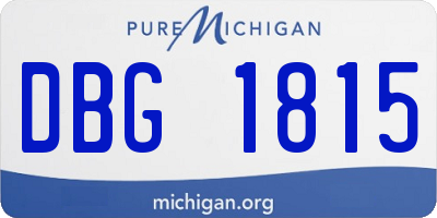MI license plate DBG1815