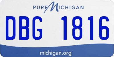 MI license plate DBG1816