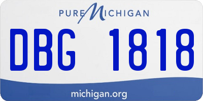 MI license plate DBG1818