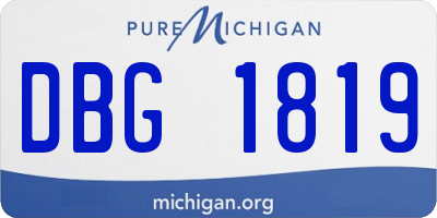 MI license plate DBG1819