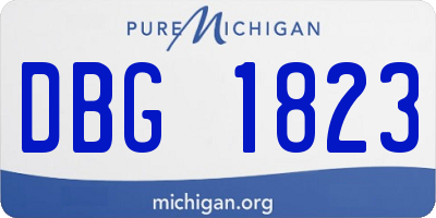 MI license plate DBG1823